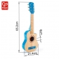 Продукт Hape Blue Lagoon - Детска дървена китара 65см   - 4 - BG Hlapeta