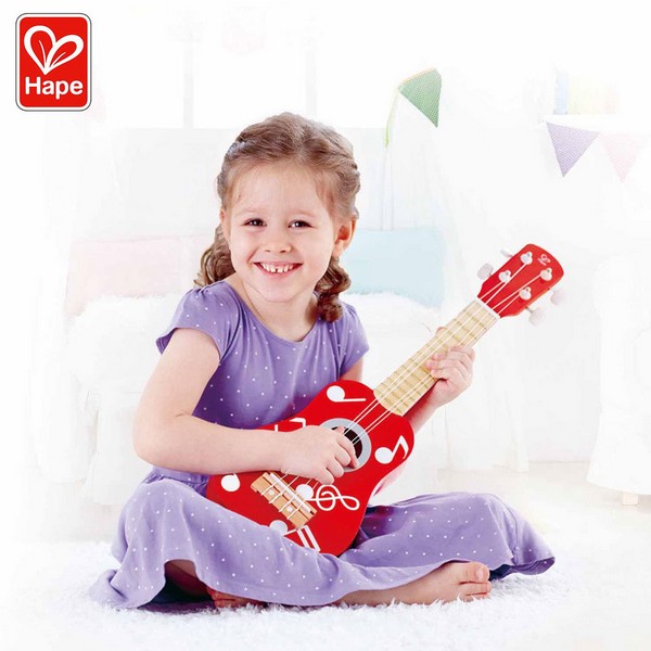 Продукт Hape Red Ukulele - Детска дървена китара 54см  - 0 - BG Hlapeta
