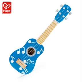 Hape Blue Ukulele - Детска дървена китара 54см 