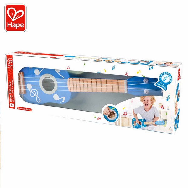 Продукт Hape Blue Ukulele - Детска дървена китара 54см  - 0 - BG Hlapeta