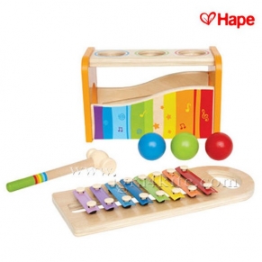 Hape - Дървен детски ксилофон с чукче 