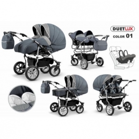 Mikado Duet Lux 3в1 - Детска количка за близнаци 