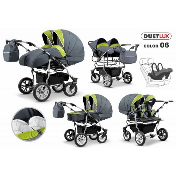 Продукт Mikado Duet Lux 3в1 - Детска количка за близнаци  - 0 - BG Hlapeta