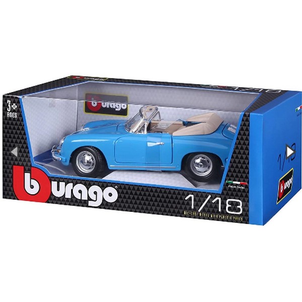 Продукт Bburago Plus Porsche 356B Cabriolet -  кола  1:18 - 0 - BG Hlapeta