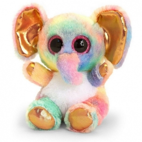 Keel Toys Анимотсу - Плюшенo цветно слонче 15 см.