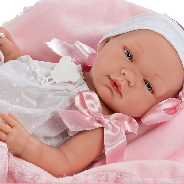 Продукт Asi - Кукла-бебе Мария с бяло гащеризонче и розово одеяло - 0 - BG Hlapeta