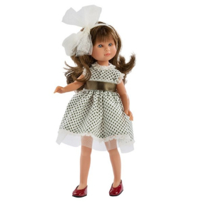 Asi - Кукла Силия, с рокля от тюл и голяма бяла панделка, 30 см