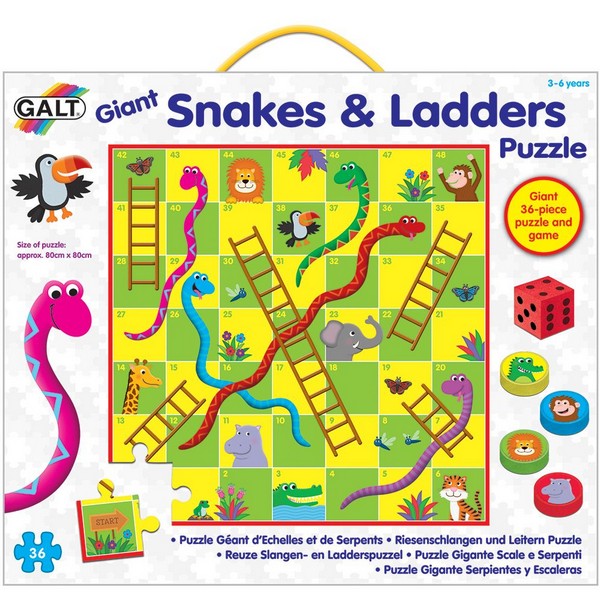 Продукт Galt Toys Змии и стълби - Гигантски пъзел-игра - 0 - BG Hlapeta