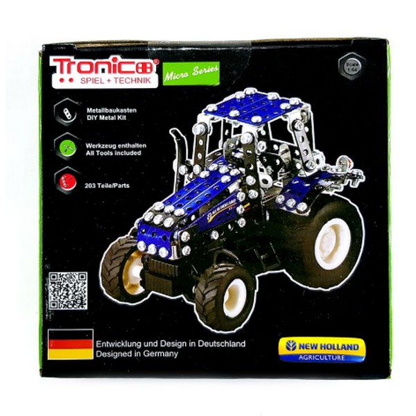 Продукт Tronico Micro Series New Holland T4 Трактор - Метален конструктор  203 части - 0 - BG Hlapeta