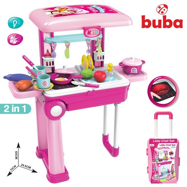 Продукт Buba Little Chef- Детска кухня Куфар, Розова  - 0 - BG Hlapeta