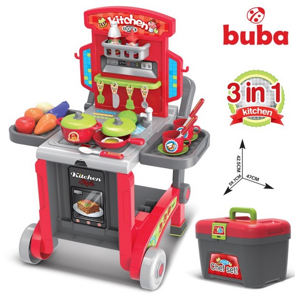 Продукт Buba Little Chef - Детска кухня Куфар, Червен  - 0 - BG Hlapeta
