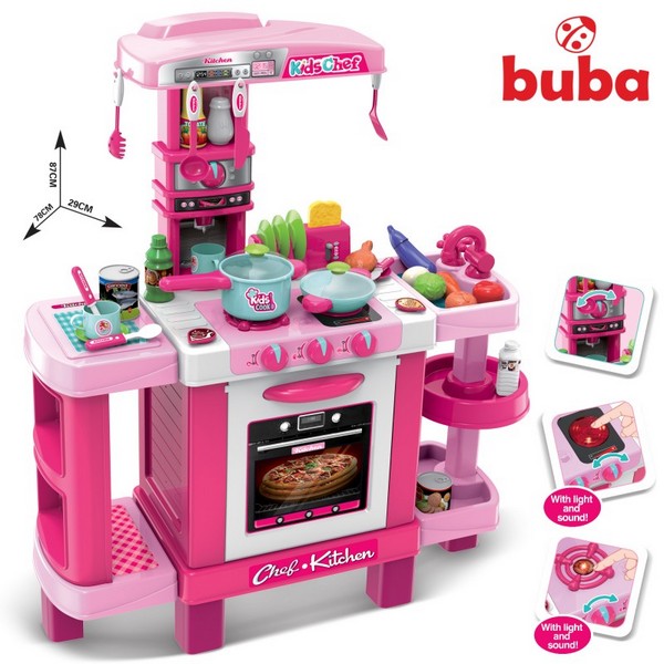 Продукт Buba - Детска кухня с реакция при докосване, Розова - 0 - BG Hlapeta