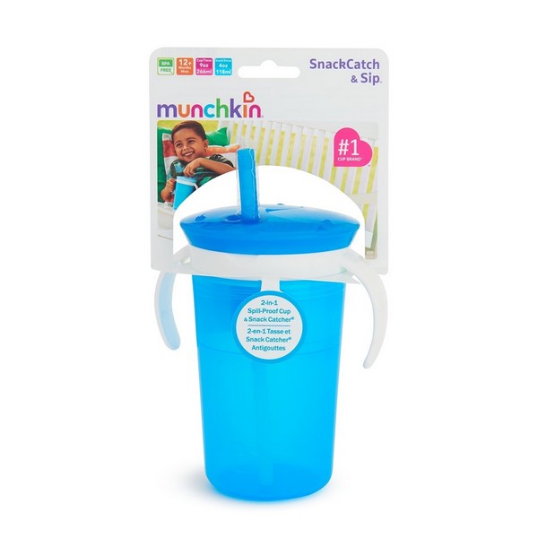 Продукт Munchkin - Неразливаща се чаша със сламка и отделение за любими закуски - 0 - BG Hlapeta
