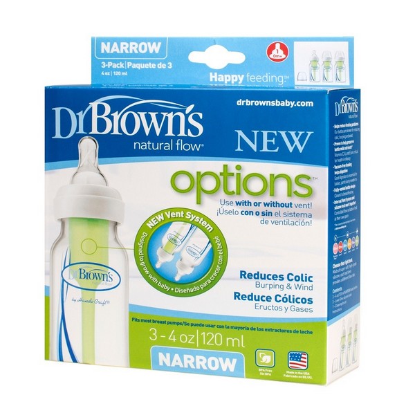Продукт Dr.Brown's Narrow-Neck Options - Шише 120 ml. 3бр. - 0 - BG Hlapeta