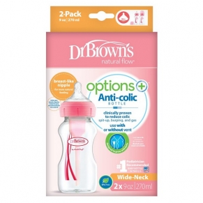 Dr.Brown`s Wide-Neck Options+ - Шишета 2 бр. 270 ml.