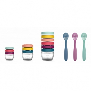 Babymoov Rainbow - Комплект купички за храна с лъжички