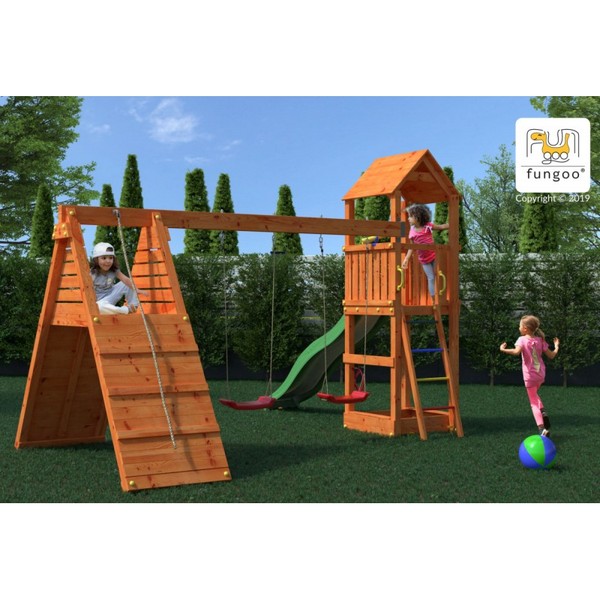 Продукт Fungoo FLEPPI - дървена детска площадка с пързалка и люлки - 0 - BG Hlapeta