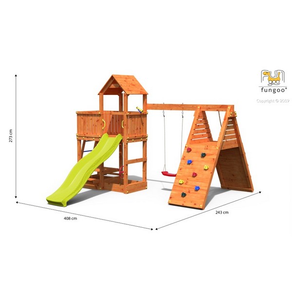 Продукт Fungoo FLUPPI - дървена детска площадка с пързалка и люлки - 0 - BG Hlapeta