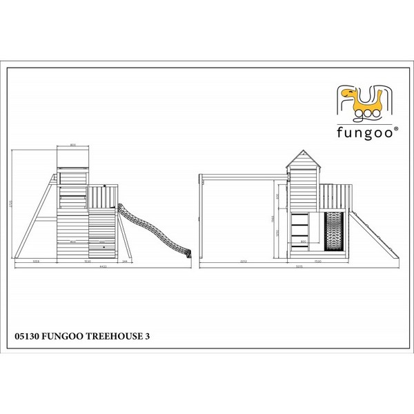 Продукт Fungoo TREEHOUSE - дървена детска площадка с пързалка и люлки - 0 - BG Hlapeta