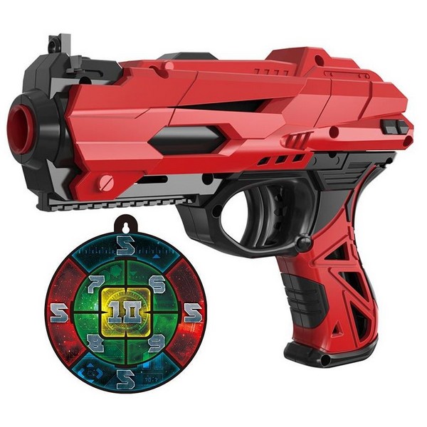 OCIE RED GUNS - Пистолет с 14 бр. меки стрели, бинокъл и белезници и мишена