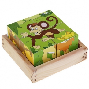 Woodyland Африка - Дървени кубчета 2x2