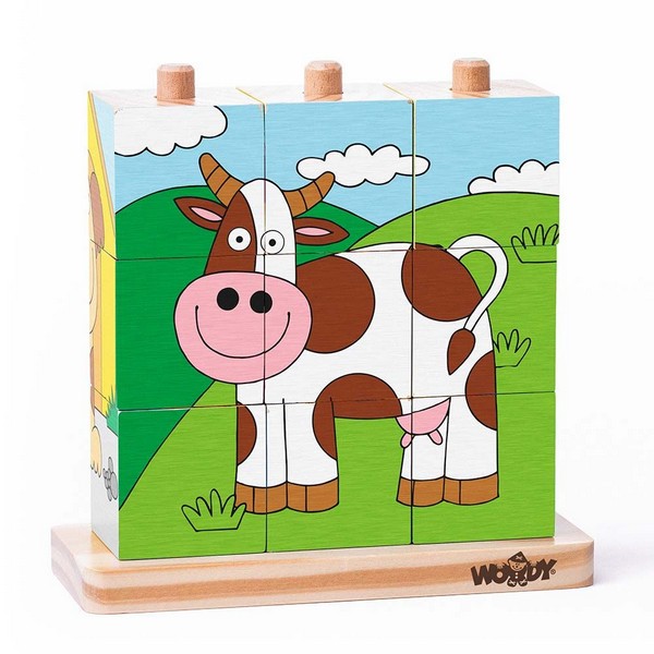 Продукт Woodyland Животните от фермата- Дървени кубчета - низанки - 0 - BG Hlapeta