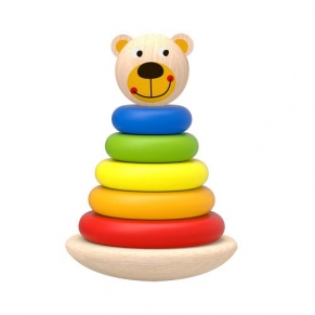 Tooky toy Дървени бебешки рингове Bear