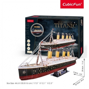 Cubic Fun - Пъзел 3D Кораб Titanic 266ч. LED inside 