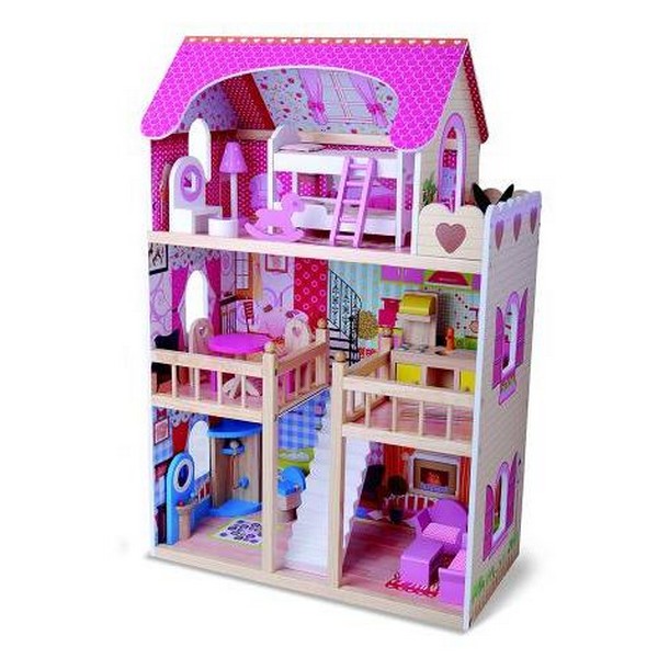 Продукт Moni Emily - Дървена къща за кукли с обзавеждане - 0 - BG Hlapeta