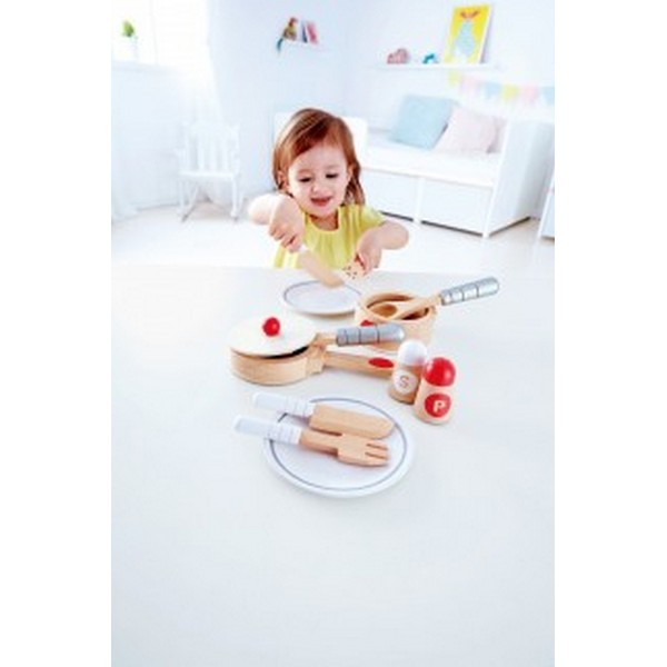 Продукт Hape -  Дървен детски сервиз – Сготви и сервирай - 0 - BG Hlapeta
