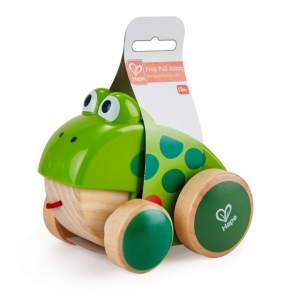 Hape - Жабка - Дървена играчка за дърпане