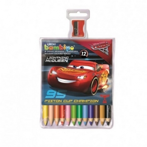 Majewski Cars - Моливи за рисуване 12 цвята с острилка
