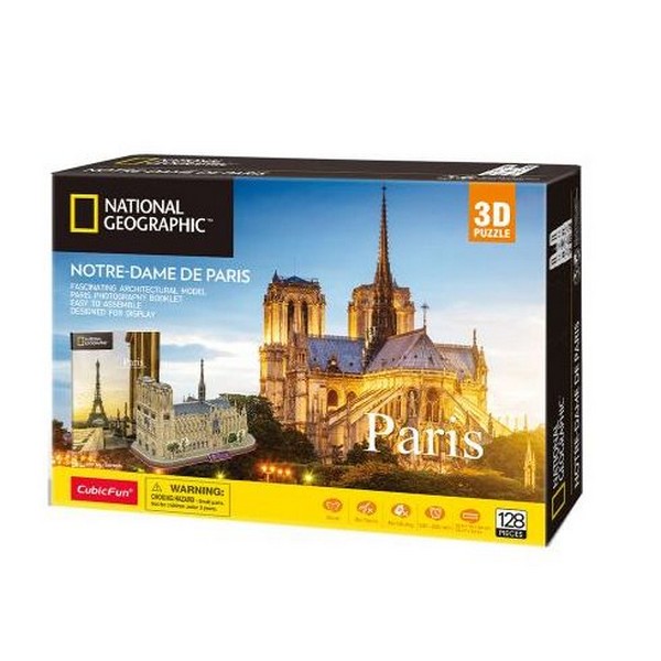 Продукт CubicFun PARIS NOTRE DAME DE PARIS NATIONAL GEOGRAPHIC - 3D Пъзел - 0 - BG Hlapeta