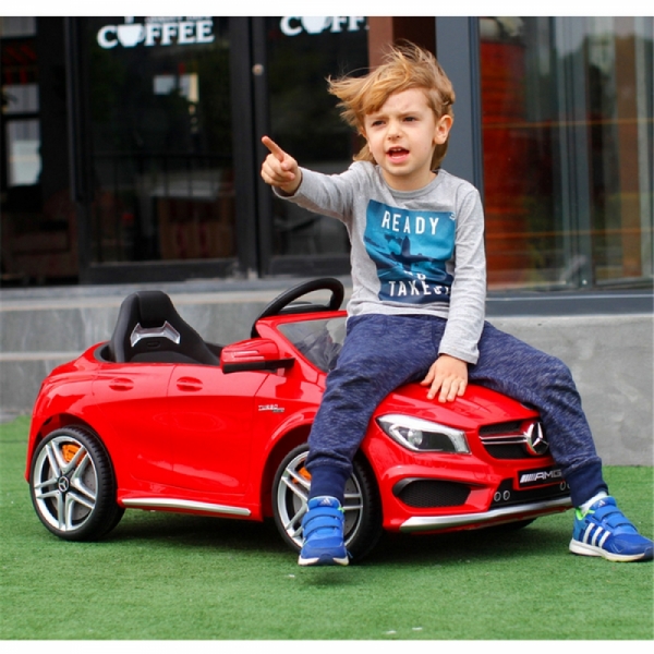 Продукт Акумулаторна кола Mercedes Benz CLA45 AMG  Wi-Fi с кожена седалка - 0 - BG Hlapeta
