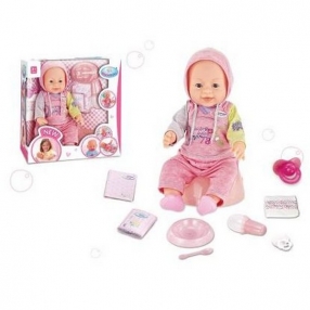 WARM BABY - Кукла бебе пишкаща и плачеща със спортни дрехи