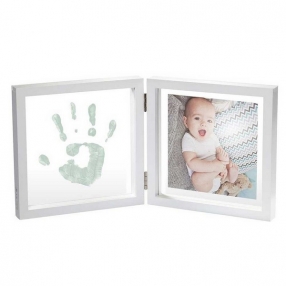 BABY ART My Baby Style - Бяла рамка за отпечатък с боя и снимка (прозрачно паспарту)