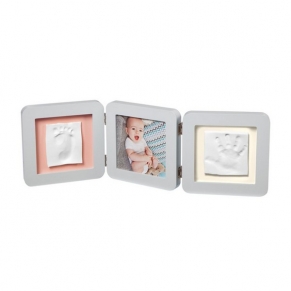 BABY ART My Baby Touch - Рамка за снимка и отпечатък на ръчичка и краче, Пастелна (паспарту в 3 цвята)