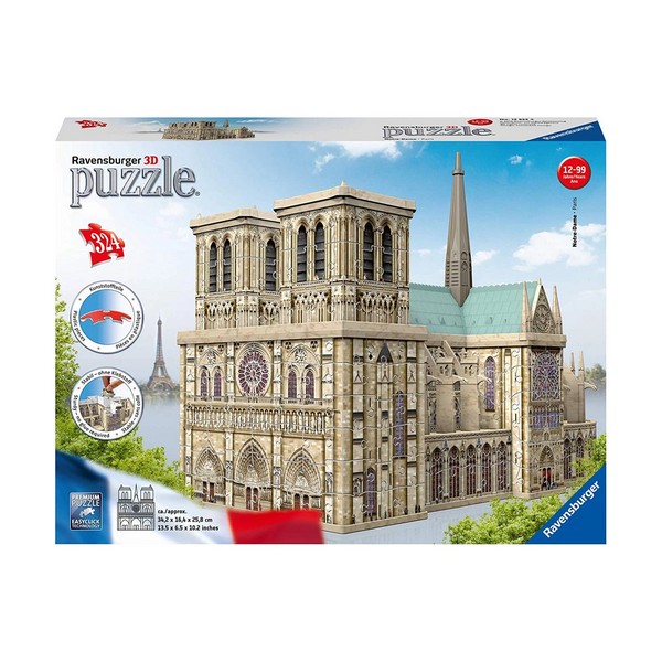 Продукт Ravensburger Катедралата Нотр Дам - 3D Пъзел 324 ел. - 0 - BG Hlapeta