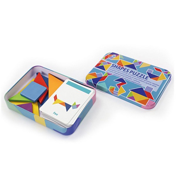 Продукт Andreu toys - Дървен танграм - цветен, в метална кутия - 0 - BG Hlapeta