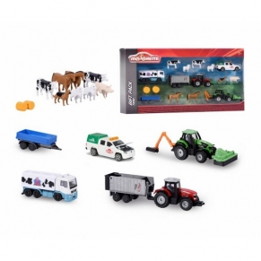 Majorette - Игрален комплект със селскостопански камиони и животни