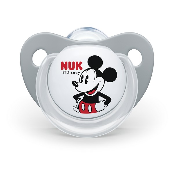 Продукт NUK Mickey - Биберон залъгалка силикон 6-18 мес. 1бр. + кутийка за съхранение и стерилизация в микровълнова - 0 - BG Hlapeta