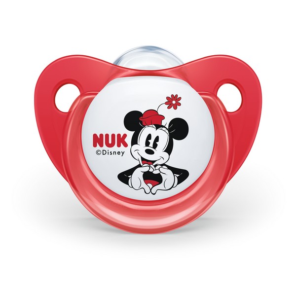Продукт NUK Mickey - Биберон залъгалка силикон 6-18 мес. 1бр. + кутийка за съхранение и стерилизация в микровълнова - 0 - BG Hlapeta