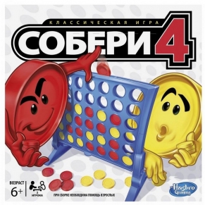 Hasbro - Настолна игра Събери 4, опаковка на руски език