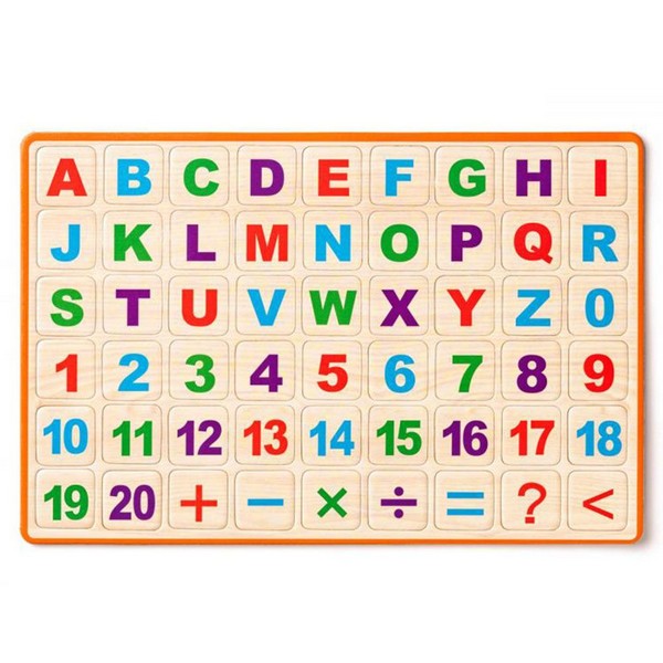 Продукт Woodyland - Двустранна настолна магнитна дъска, с букви и цифри - 0 - BG Hlapeta