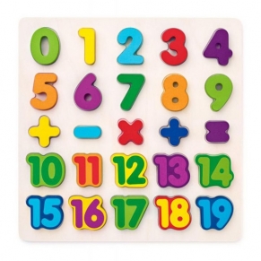 Woodyland Числата от 1 до 20 и аритметичните знаци - Дървен пъзел