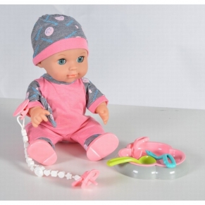 Moni - Пишкащо бебе със сива шапка, 36cm 