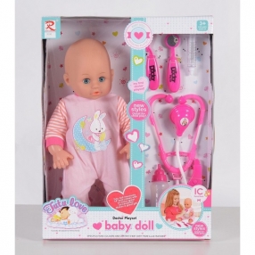 Moni - Бебе с докторски комплект, 36 cm 