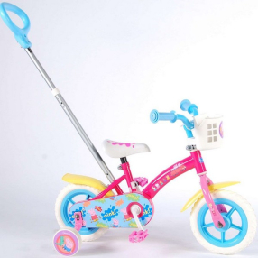 E&L Пепа Пиг 10 инча - Велосипед с родителски контрол и помощни колела