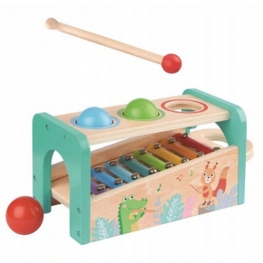 Lelin Toys Музикален свят - бебешки ксилофон с чукче и топки