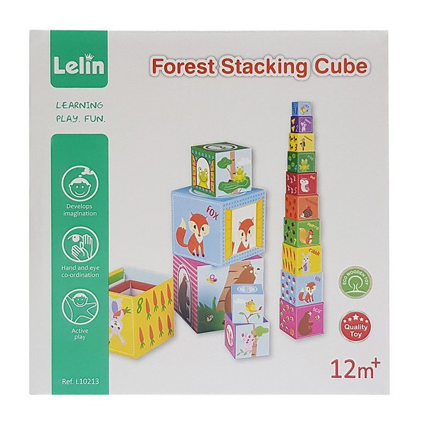 Продукт Lelin Toys Весели животни - Кула от картонени кубчета за най-малките - 0 - BG Hlapeta